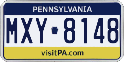 PA license plate MXY8148
