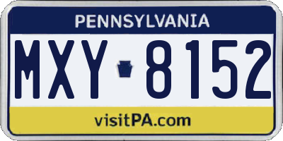 PA license plate MXY8152