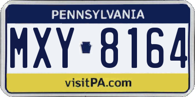 PA license plate MXY8164
