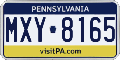 PA license plate MXY8165