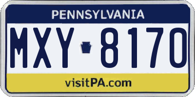PA license plate MXY8170