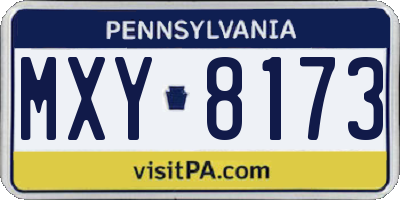 PA license plate MXY8173