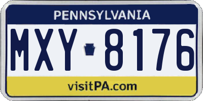 PA license plate MXY8176
