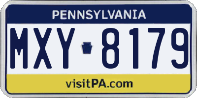 PA license plate MXY8179