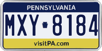 PA license plate MXY8184