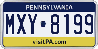 PA license plate MXY8199