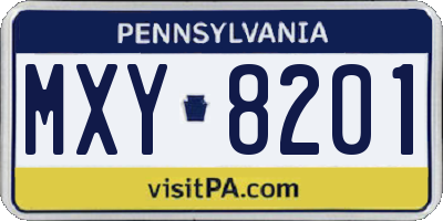 PA license plate MXY8201