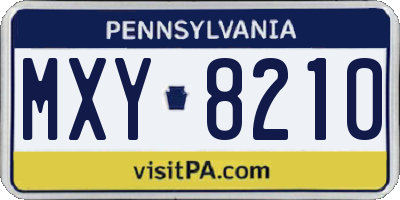 PA license plate MXY8210