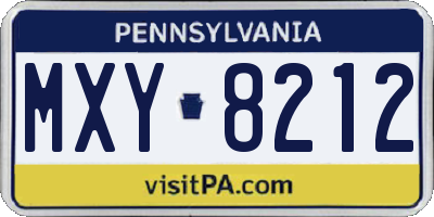 PA license plate MXY8212
