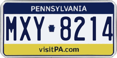 PA license plate MXY8214