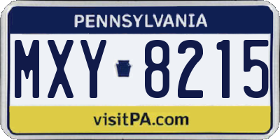 PA license plate MXY8215