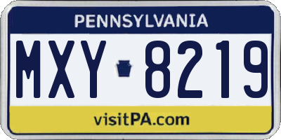 PA license plate MXY8219