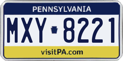 PA license plate MXY8221