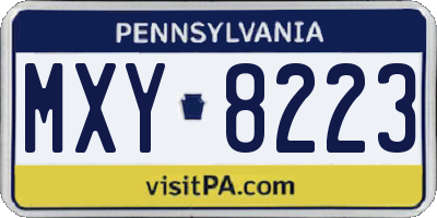 PA license plate MXY8223