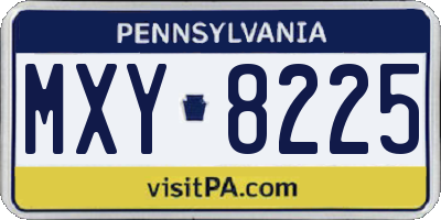 PA license plate MXY8225