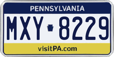 PA license plate MXY8229