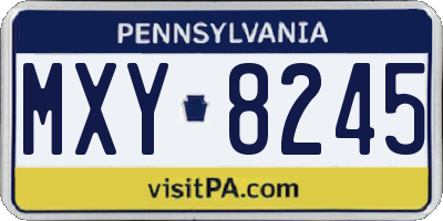 PA license plate MXY8245