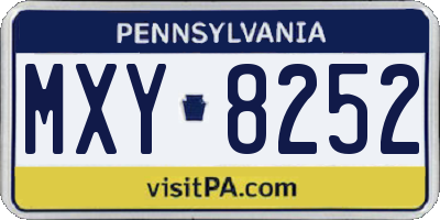 PA license plate MXY8252