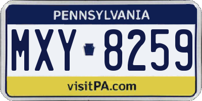 PA license plate MXY8259