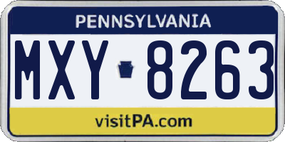 PA license plate MXY8263