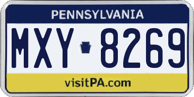 PA license plate MXY8269