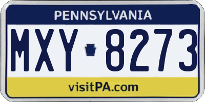 PA license plate MXY8273