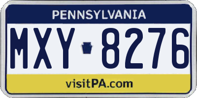 PA license plate MXY8276