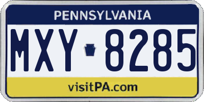 PA license plate MXY8285