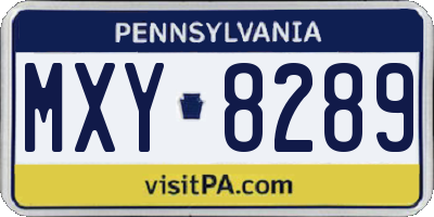 PA license plate MXY8289