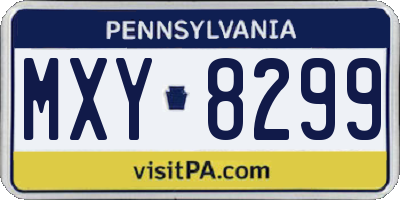 PA license plate MXY8299