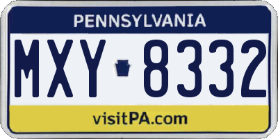 PA license plate MXY8332
