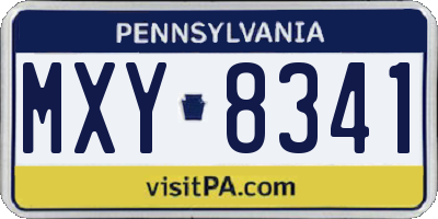 PA license plate MXY8341