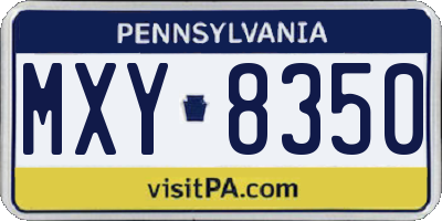 PA license plate MXY8350