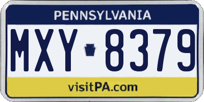 PA license plate MXY8379