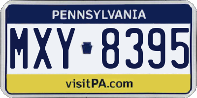 PA license plate MXY8395