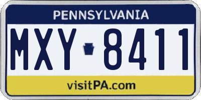 PA license plate MXY8411