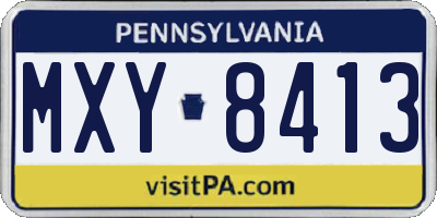 PA license plate MXY8413