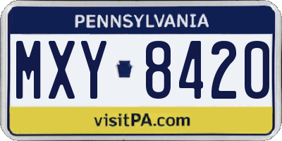 PA license plate MXY8420