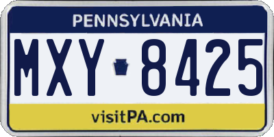 PA license plate MXY8425
