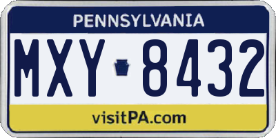 PA license plate MXY8432