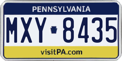 PA license plate MXY8435