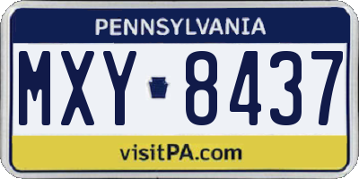 PA license plate MXY8437