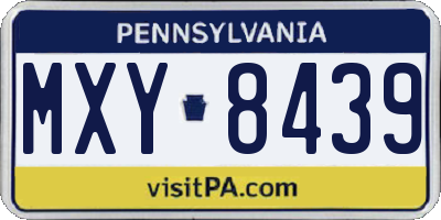 PA license plate MXY8439
