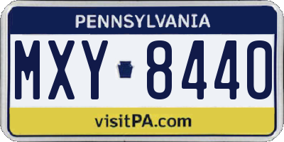 PA license plate MXY8440