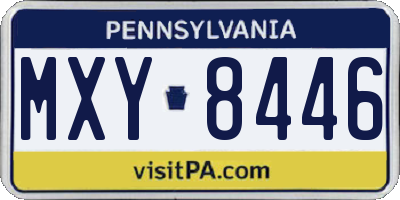 PA license plate MXY8446