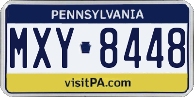 PA license plate MXY8448
