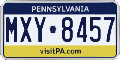 PA license plate MXY8457