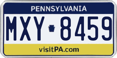 PA license plate MXY8459