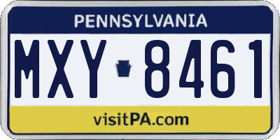 PA license plate MXY8461