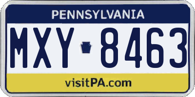 PA license plate MXY8463